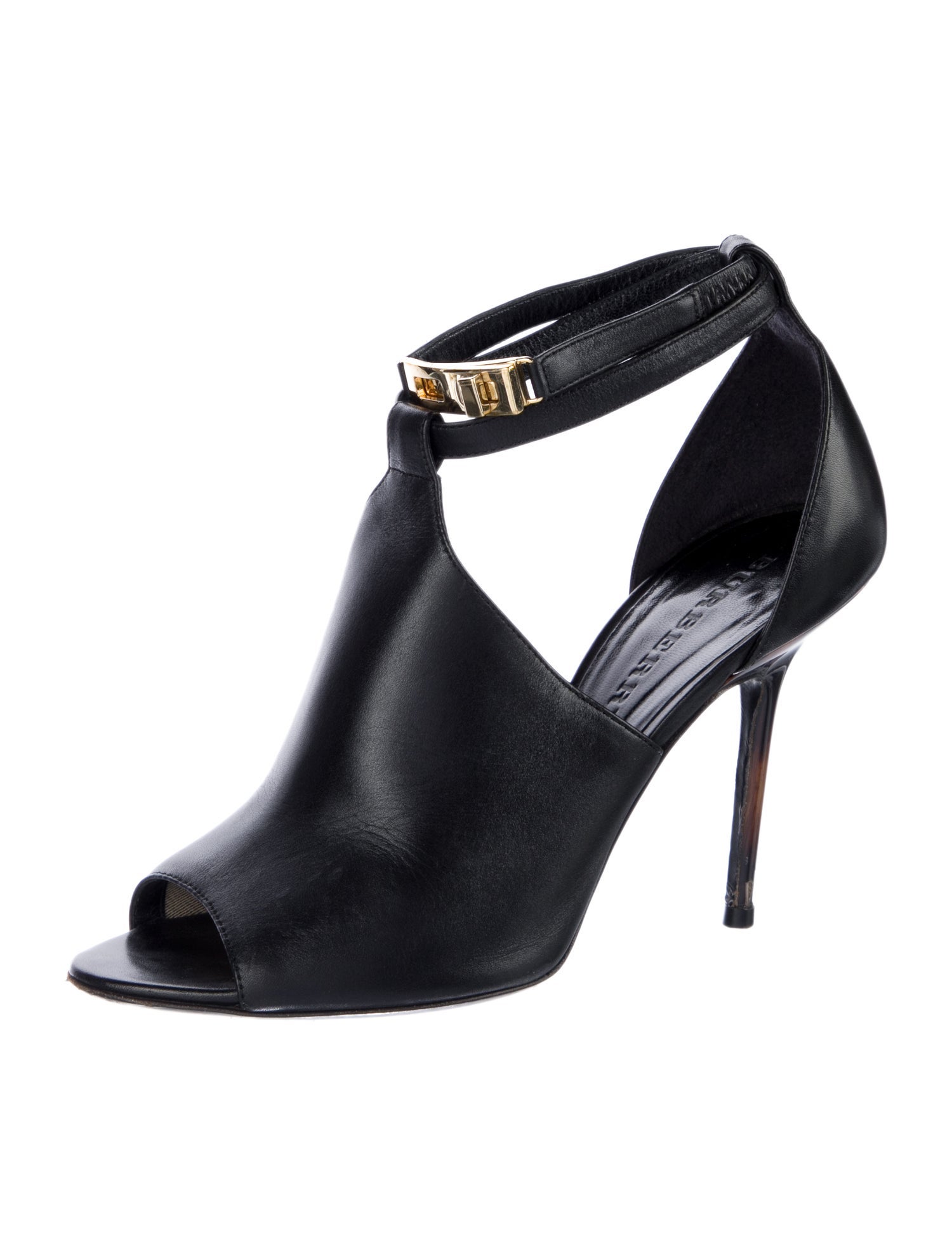 Burberry Nova Check Pattern Leather Sandals