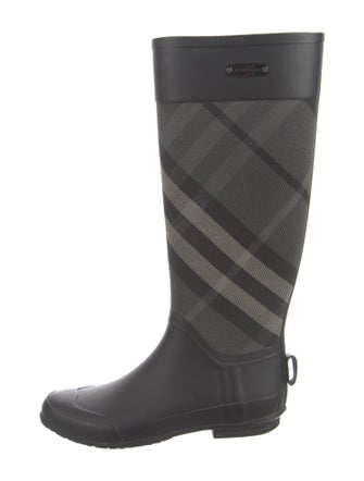 Burberry Nova Check Pattern Rubber Rain Boots