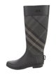 Burberry Nova Check Pattern Rubber Rain Boots