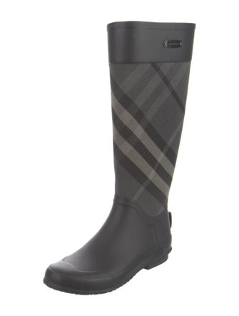Burberry Nova Check Pattern Rubber Rain Boots