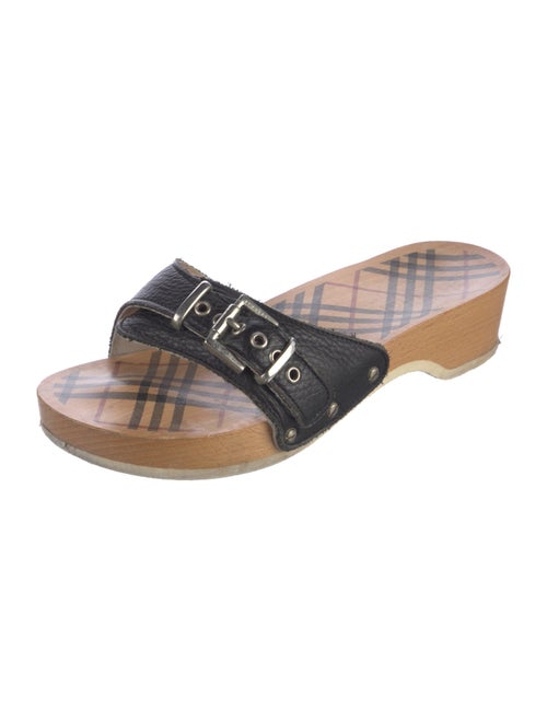Burberry Nova Check Pattern Leather Slides