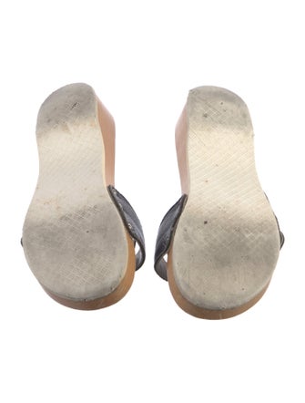 Burberry Nova Check Pattern Leather Slides