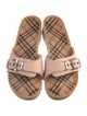 Burberry House Check Pattern Leather Slides