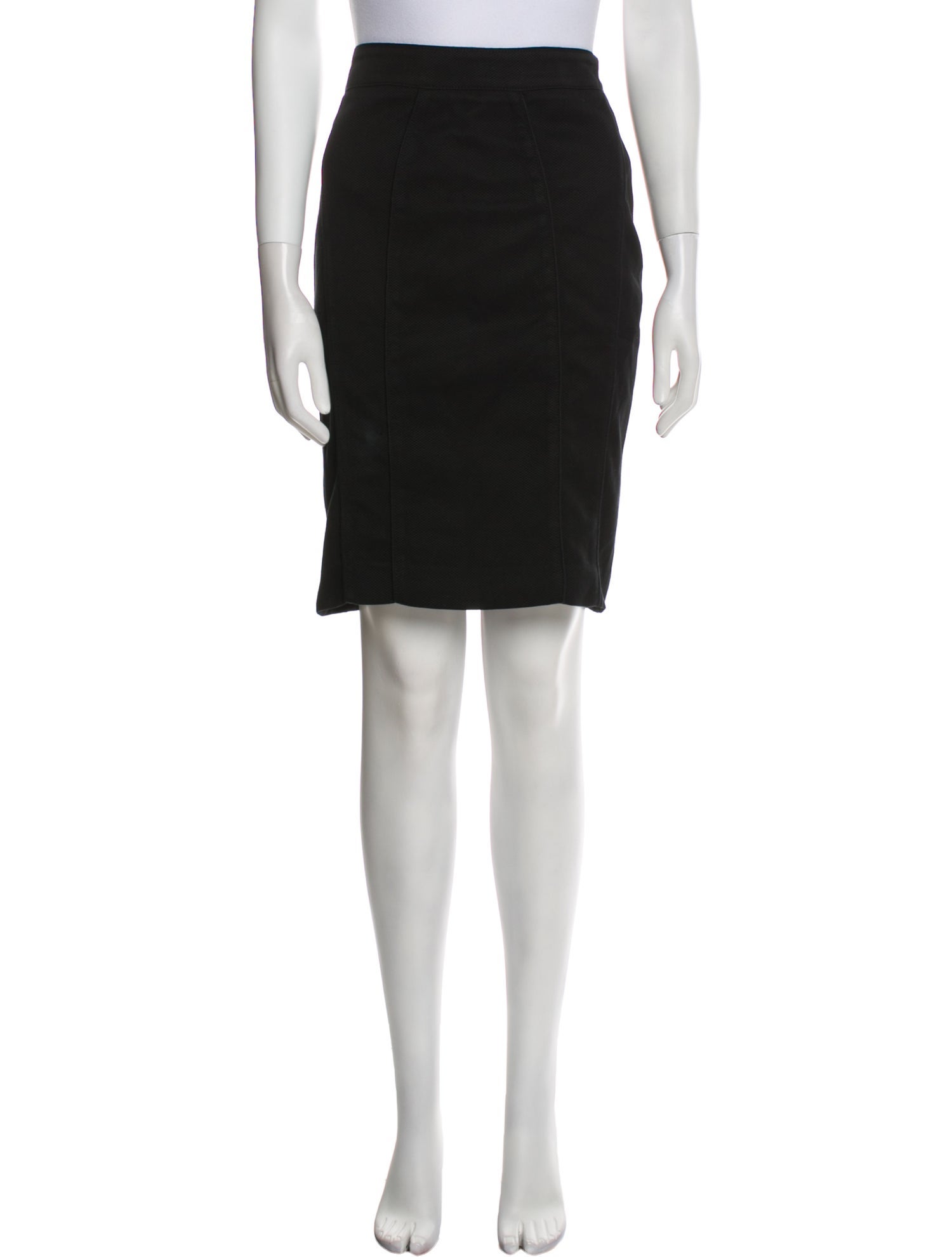 Burberry Leather Trim Embellishment Knee-Length Skirt