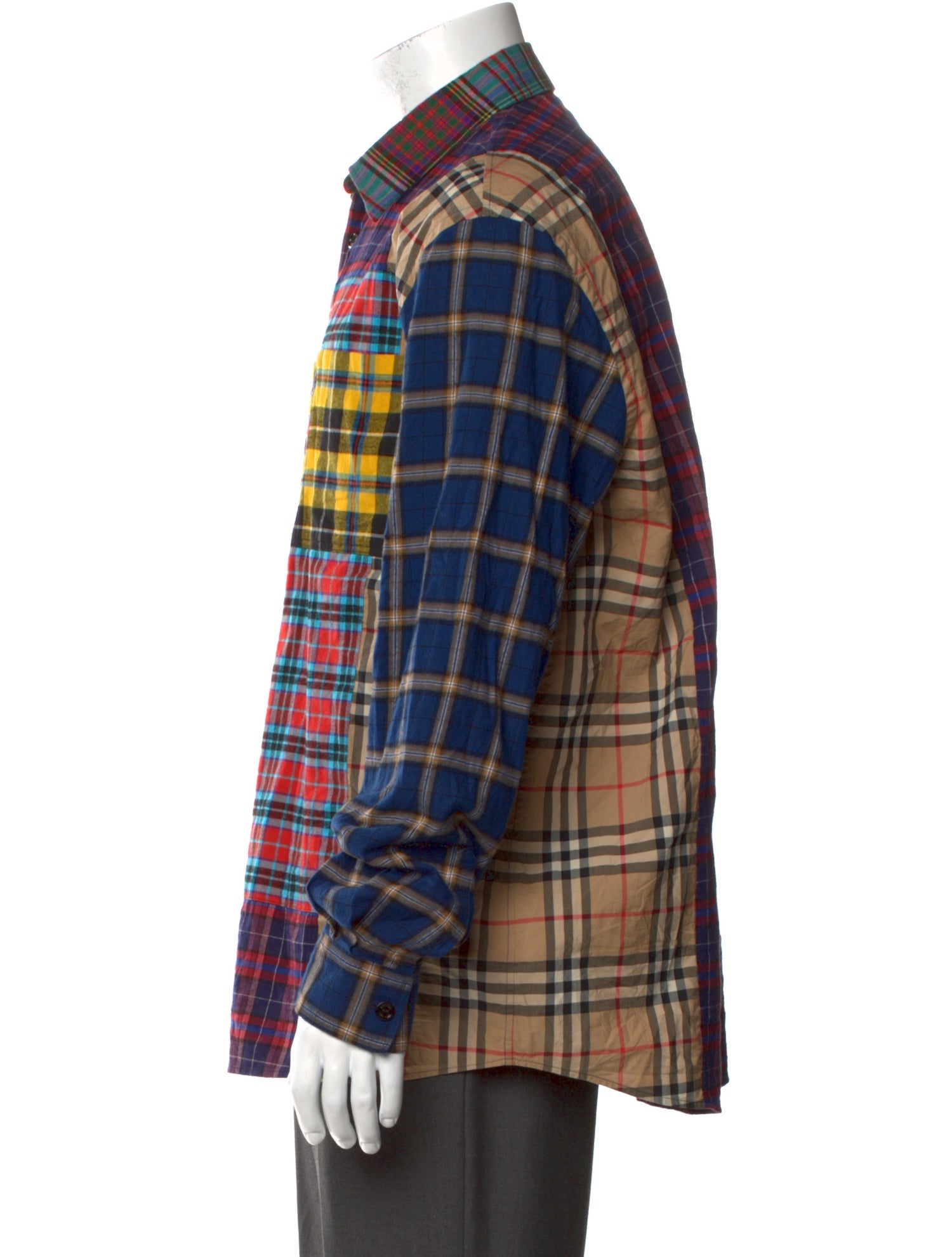 Burberry Plaid Print Long Sleeve Shirt