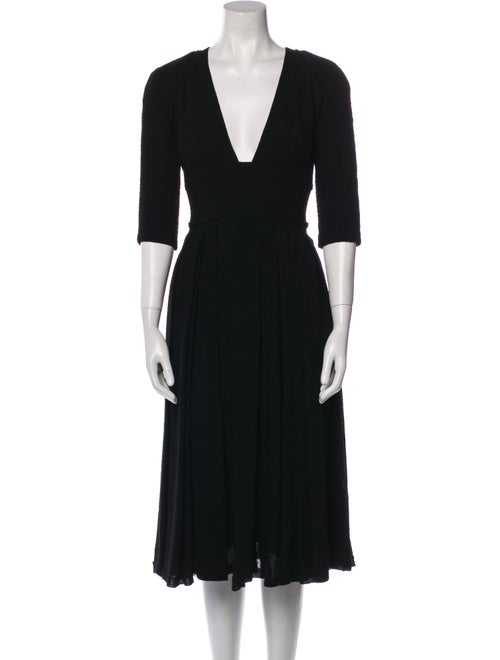 Burberry Virgin Wool Midi Length Dress