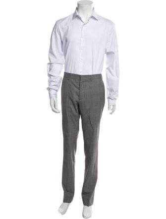 Burberry Wool Plaid Print Two-Piece Suit