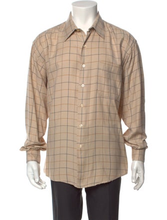 Burberry London Plaid Print Long Sleeve Shirt