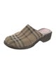 Burberry Nova Check Pattern Suede Mules