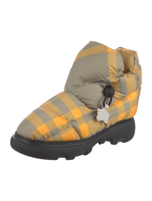 Burberry Nylon Plaid Print Hiking Boots