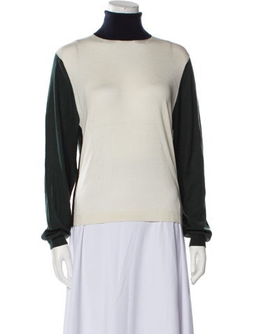 Burberry Knitwear Silk Colorblock Pattern Sweater XS