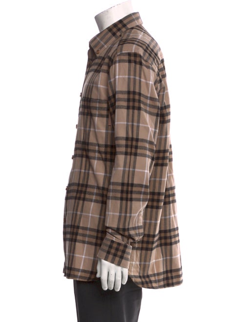 Burberry Plaid Print Long Sleeve Shirt