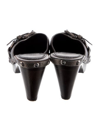 Burberry Leather Studded Accents Mules