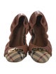 Burberry House Check Pattern Leather Ballet Flats