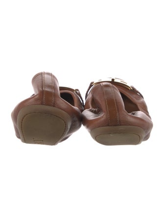 Burberry House Check Pattern Leather Ballet Flats