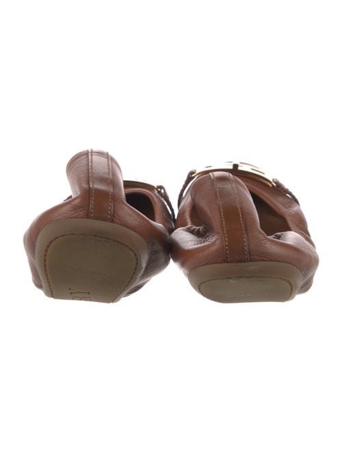 Burberry House Check Pattern Leather Ballet Flats