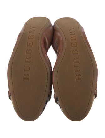 Burberry House Check Pattern Leather Ballet Flats