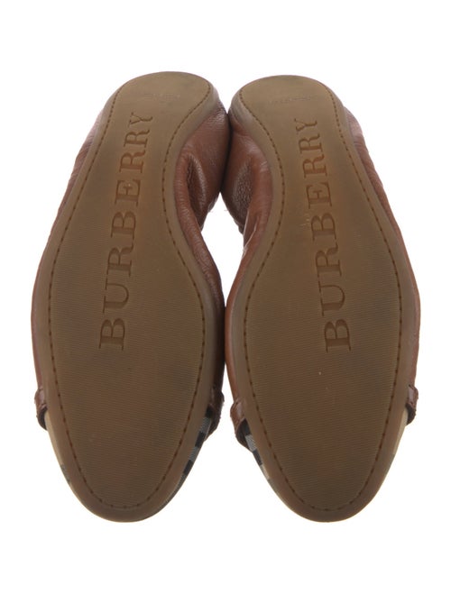 Burberry House Check Pattern Leather Ballet Flats