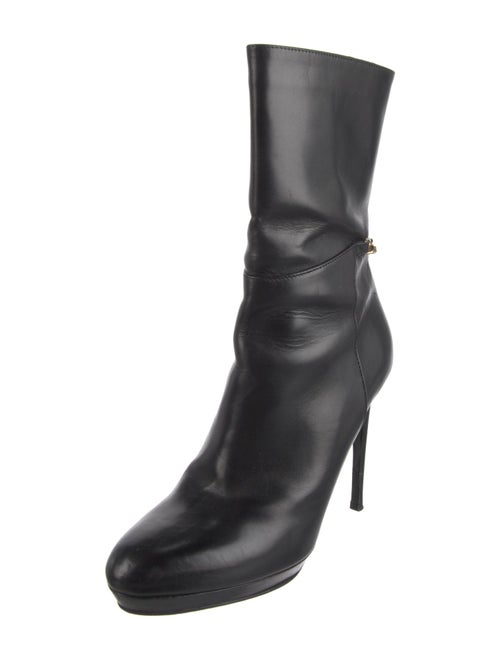 Burberry Leather Chain-Link Accents Boots