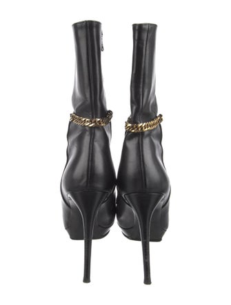 Burberry Leather Chain-Link Accents Boots