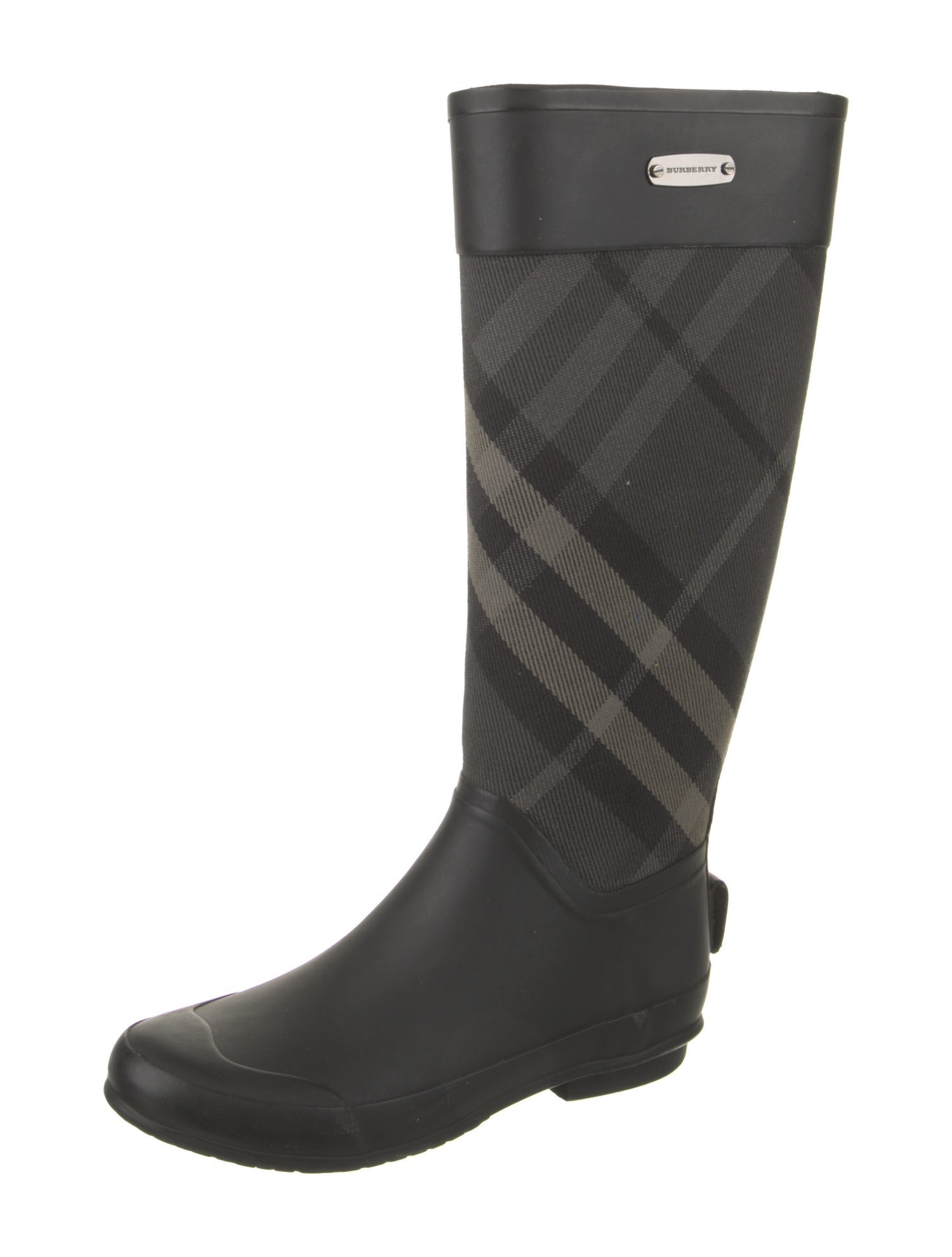 Burberry Nova Check Pattern Rubber Rain Boots