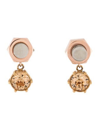 Burberry Crystal Nut & Bolt Drop Earrings
