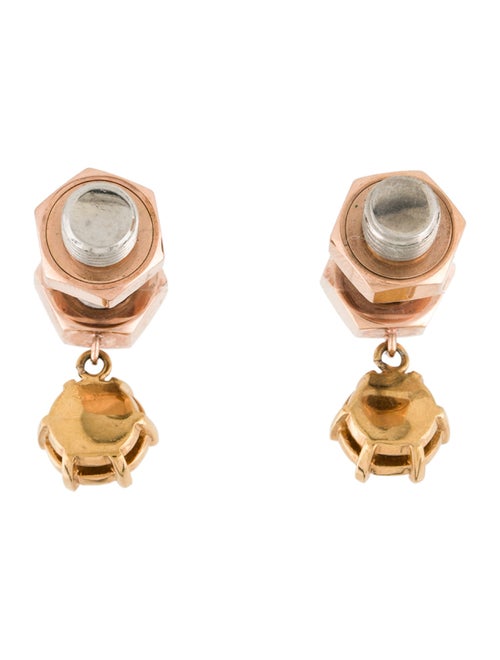 Burberry Crystal Nut & Bolt Drop Earrings