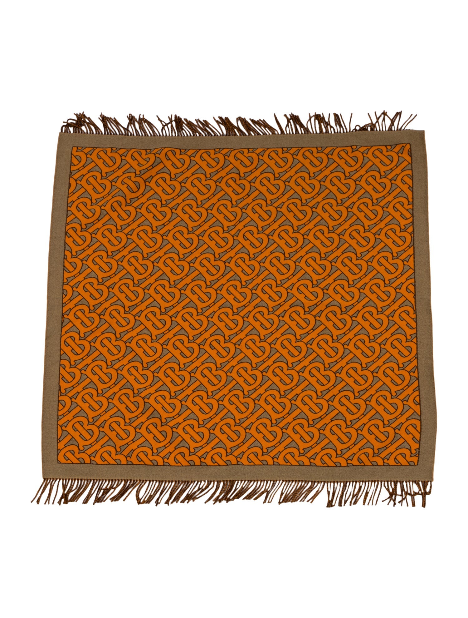 Burberry Wool Monogram Pattern Shawl