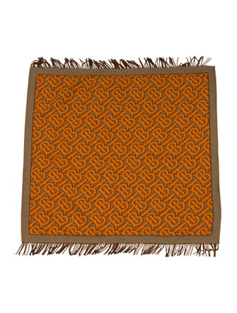 Burberry Wool Monogram Pattern Shawl