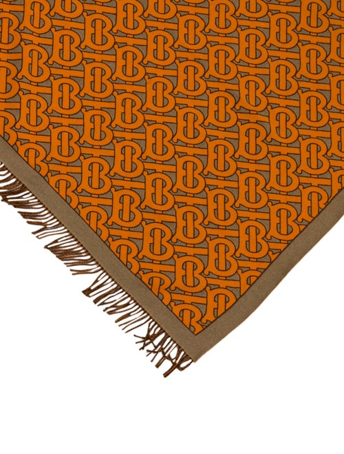 Burberry Wool Monogram Pattern Shawl