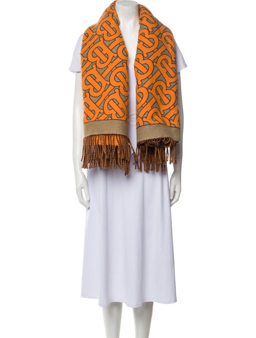 Burberry Wool Monogram Pattern Shawl