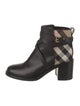 Burberry House Check Pattern Leather Boots