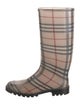 Burberry Rubber Plaid Print Rain Boots
