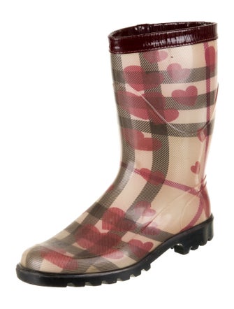 Burberry Heart Check Rubber Rain Boots