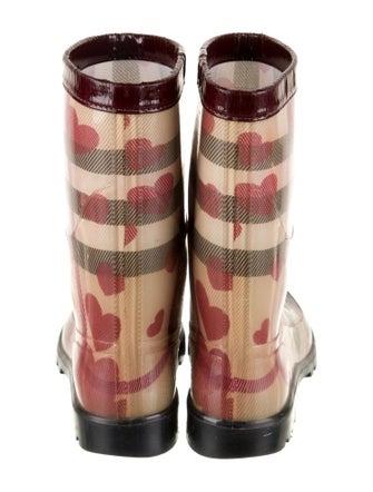 Burberry Heart Check Rubber Rain Boots
