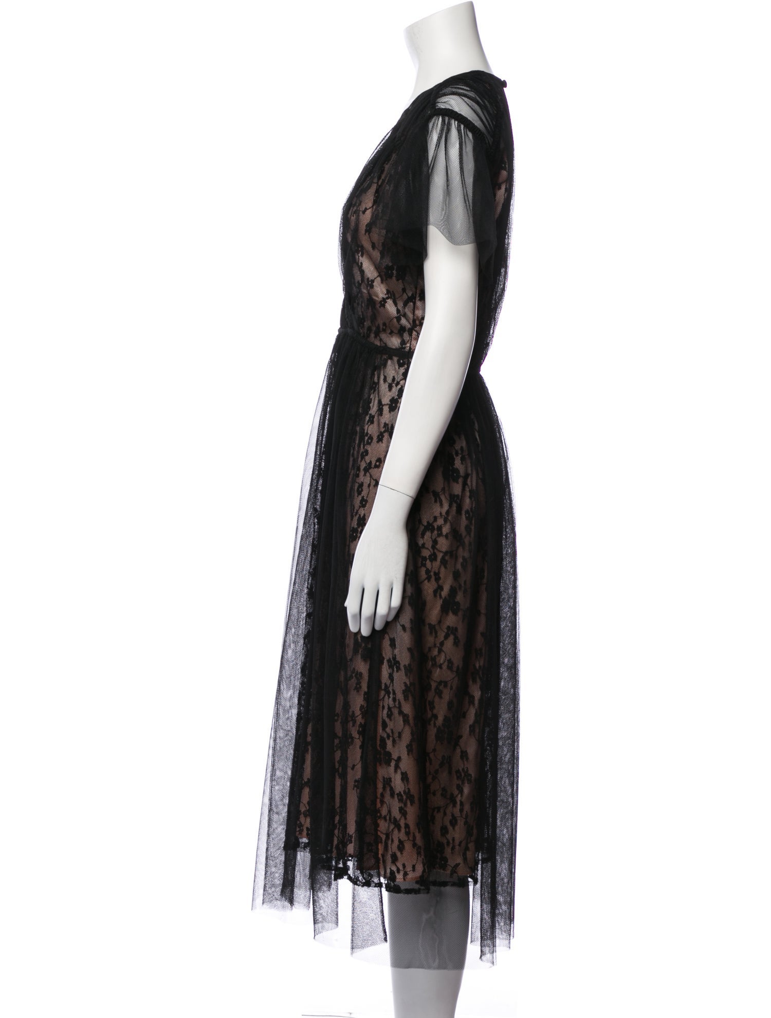 Burberry Lace Pattern Midi Length Dress