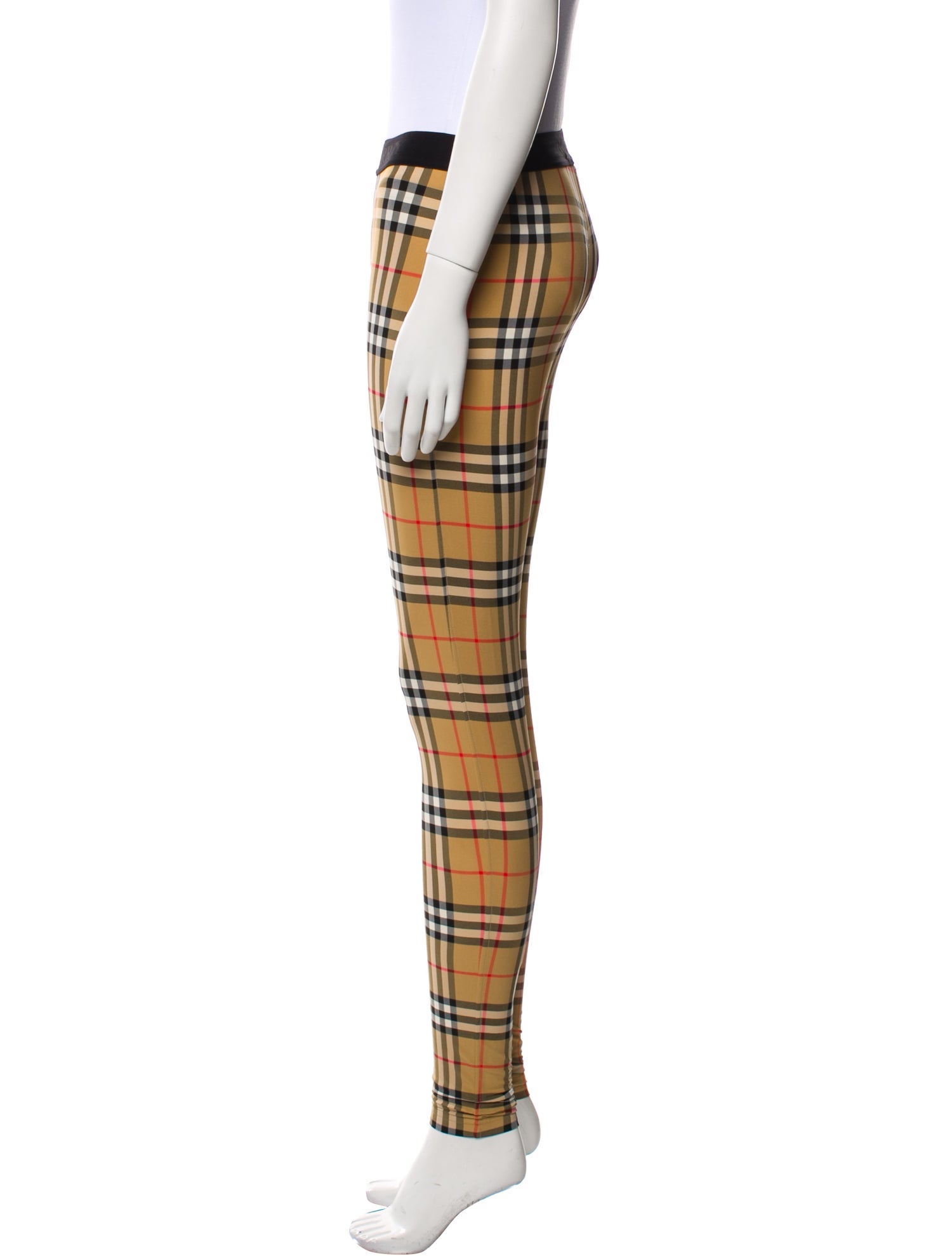 Burberry Plaid Print Skinny Leg Pants