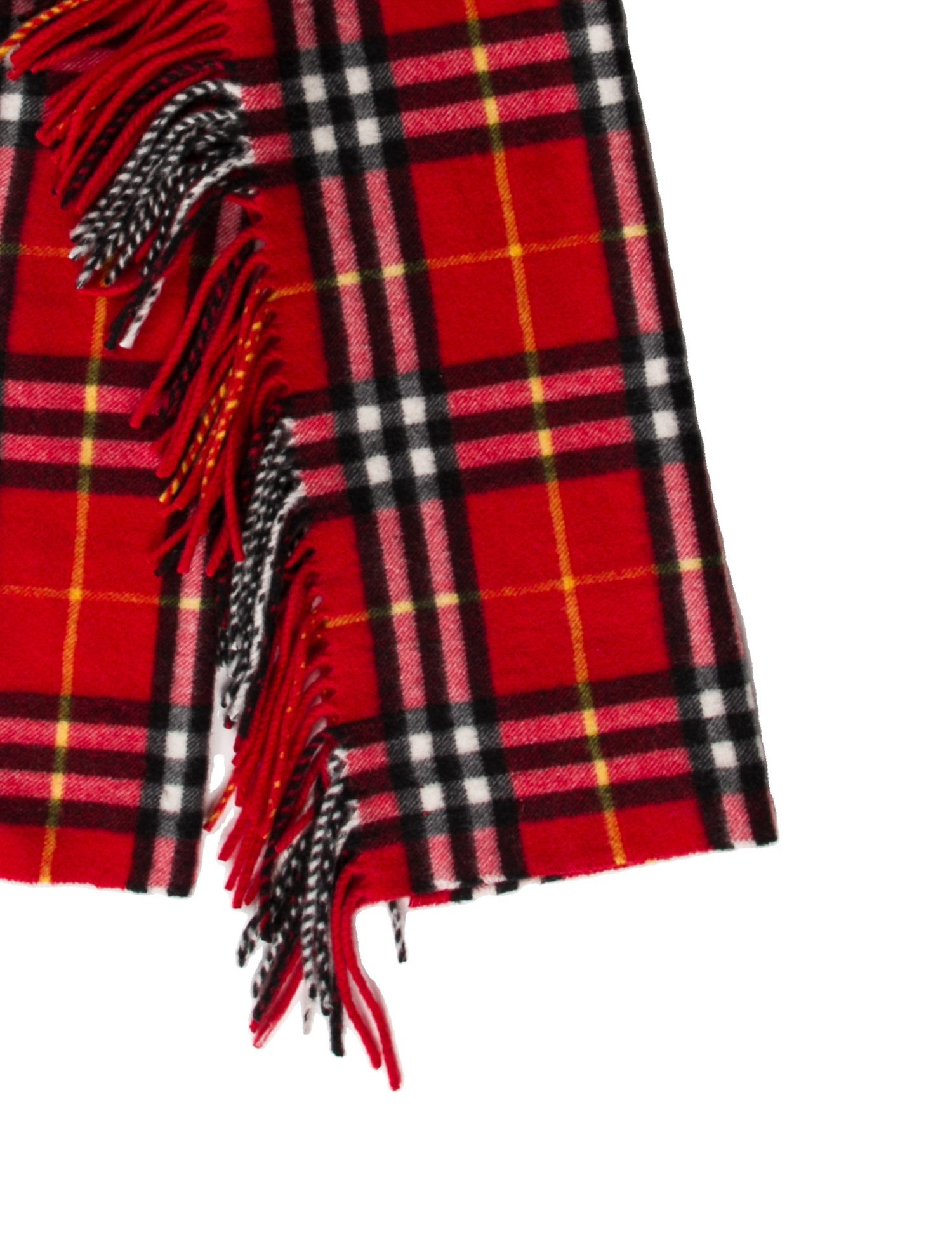 Burberry Cashmere Plaid Print Scarf