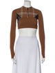Burberry Mock Neck Long Sleeve Crop Top