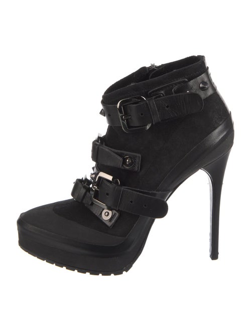 Burberry Suede Studded Accents Lace-Up Boots