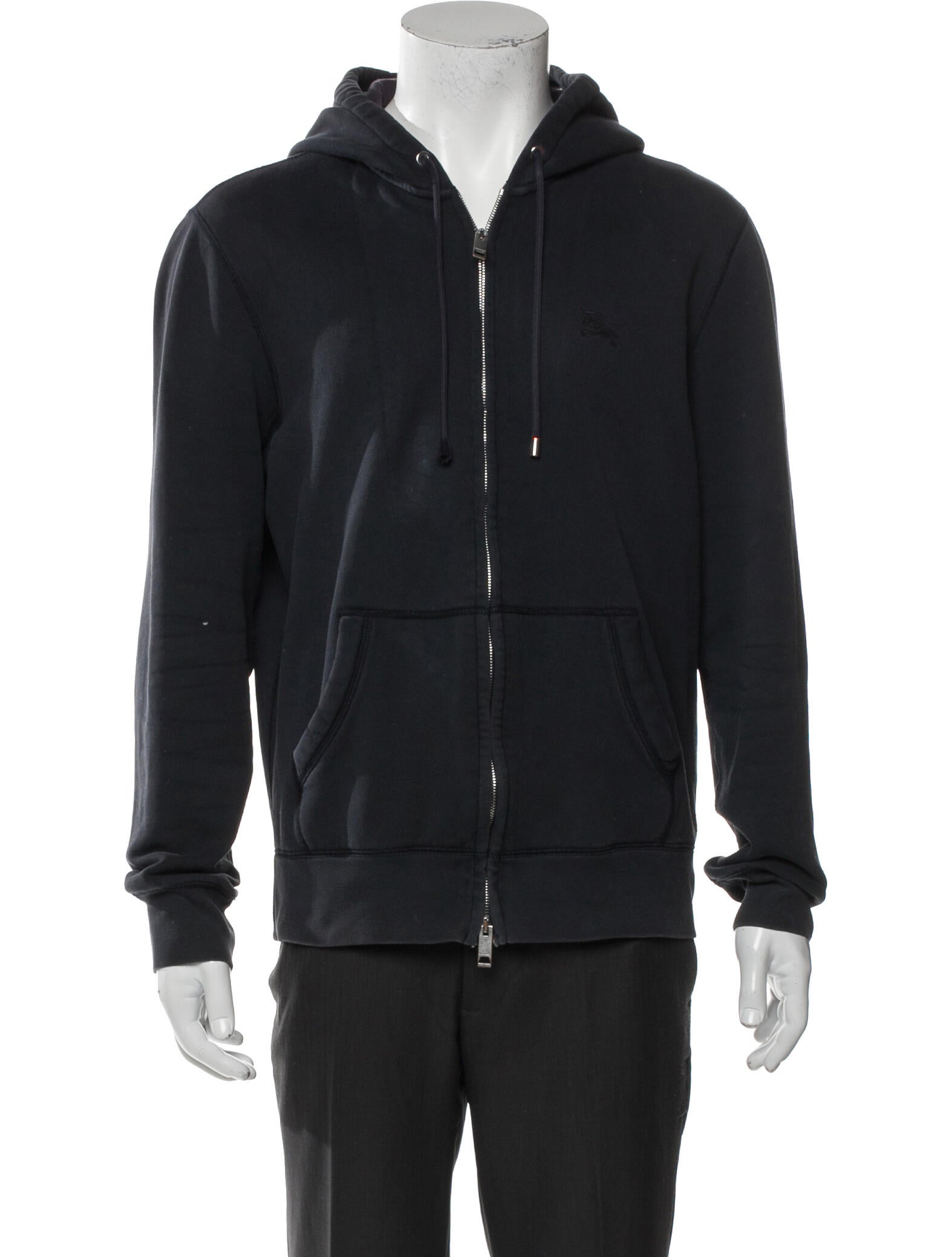 Burberry Crew Neck Long Sleeve Hoodie - Blue Sweatshirts