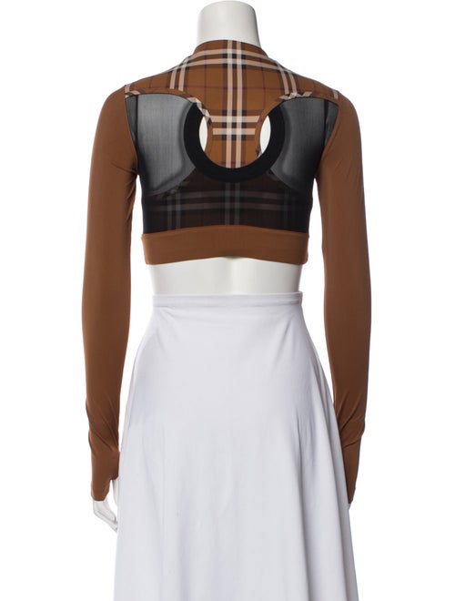 Burberry Mock Neck Long Sleeve Crop Top