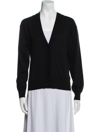 Burberry Merino Wool Plunge Neckline Sweater