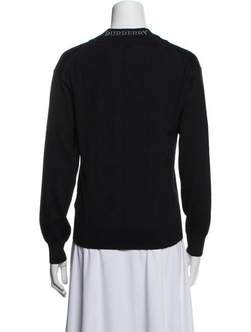 Burberry Merino Wool Plunge Neckline Sweater