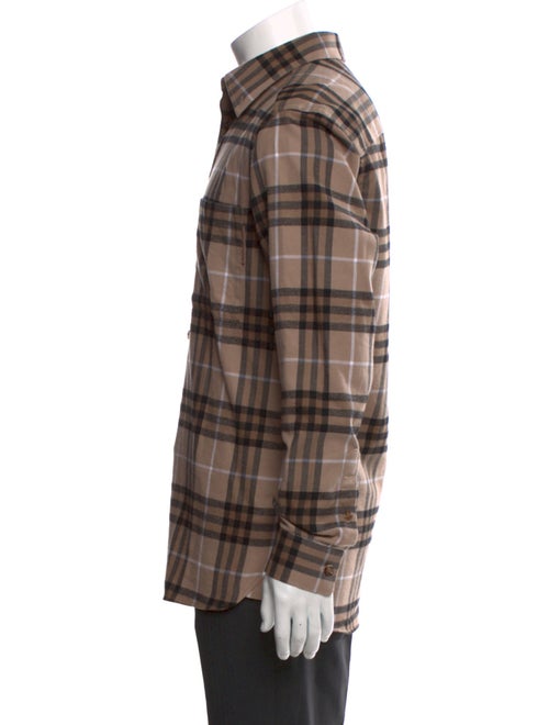 Burberry Plaid Print Long Sleeve Shirt