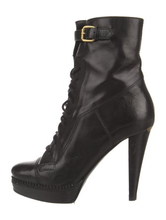 Burberry Leather Lace-Up Boots