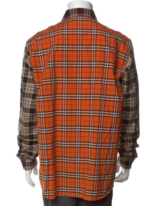 Burberry Plaid Print Long Sleeve Shirt