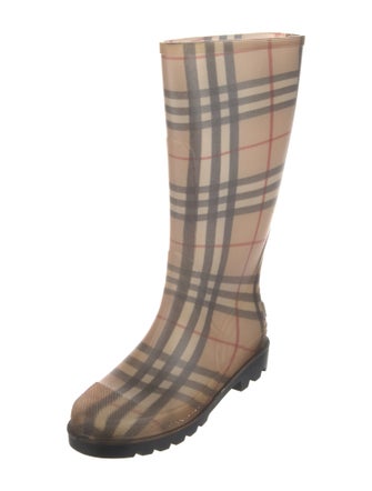 Burberry House Check Pattern Rubber Rain Boots