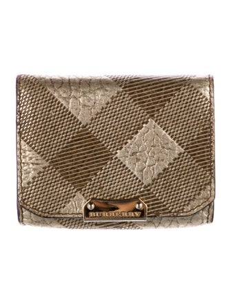Burberry Leather Printed Compact Wallet