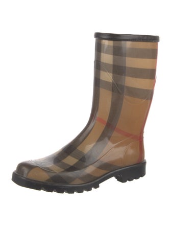 Burberry House Check Pattern Rubber Rain Boots